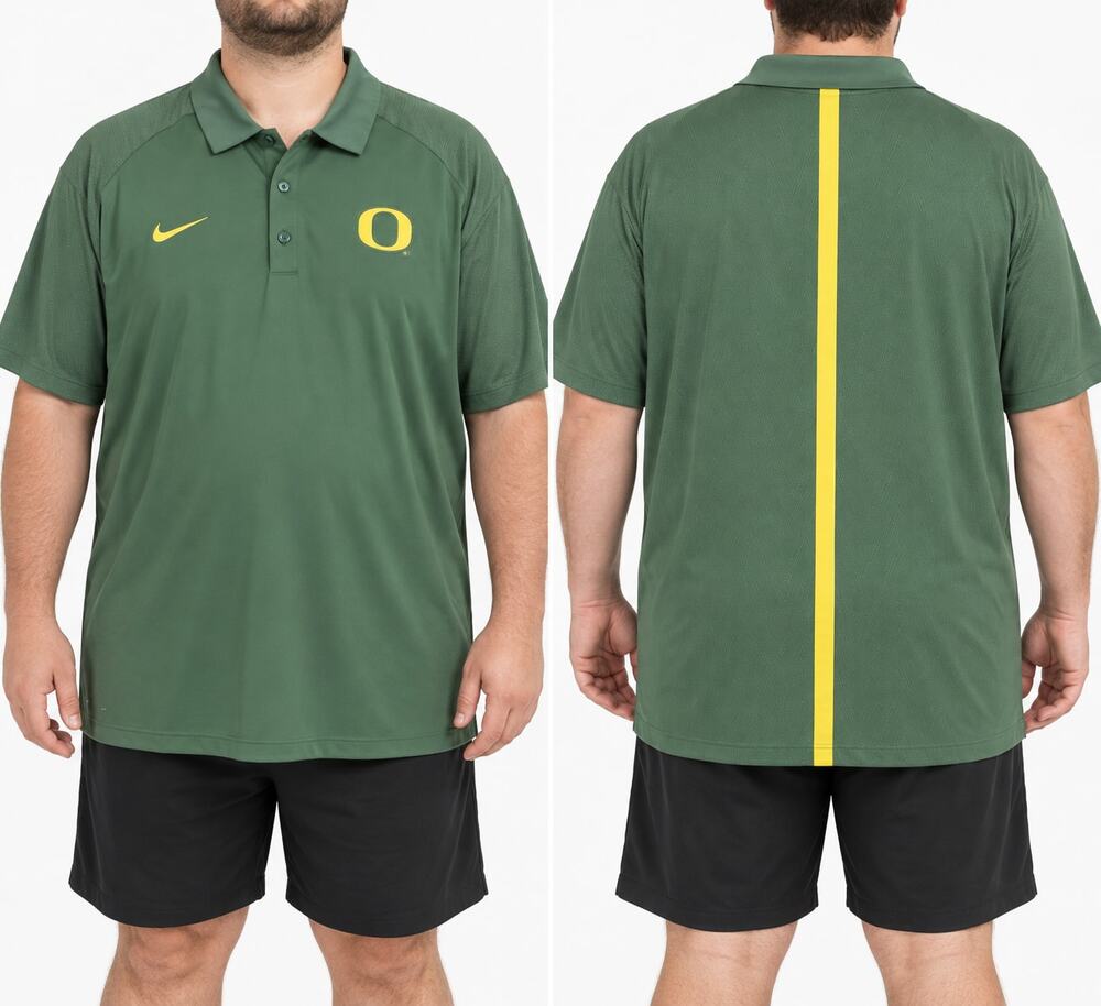 Nike Oregon Ducks Green Yellow Polo Shirt Big & Tall XXXL / 3XL Gameday Fanwear